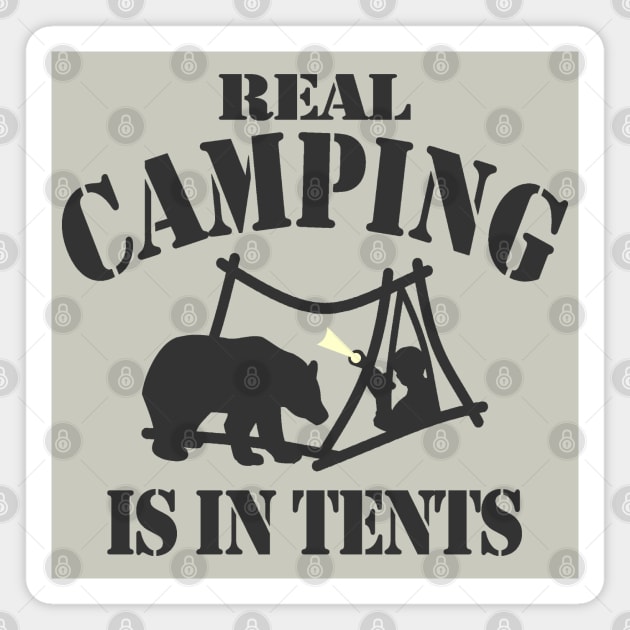 Real Camping Is In Tents Magnet by Etopix